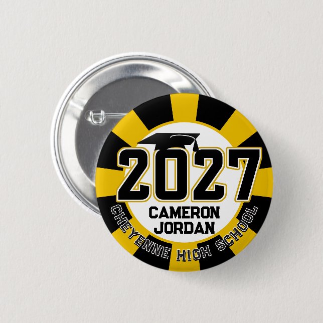 Letterman Abschlussklasse 2027 Diplomierung Button (Vorne & Hinten)