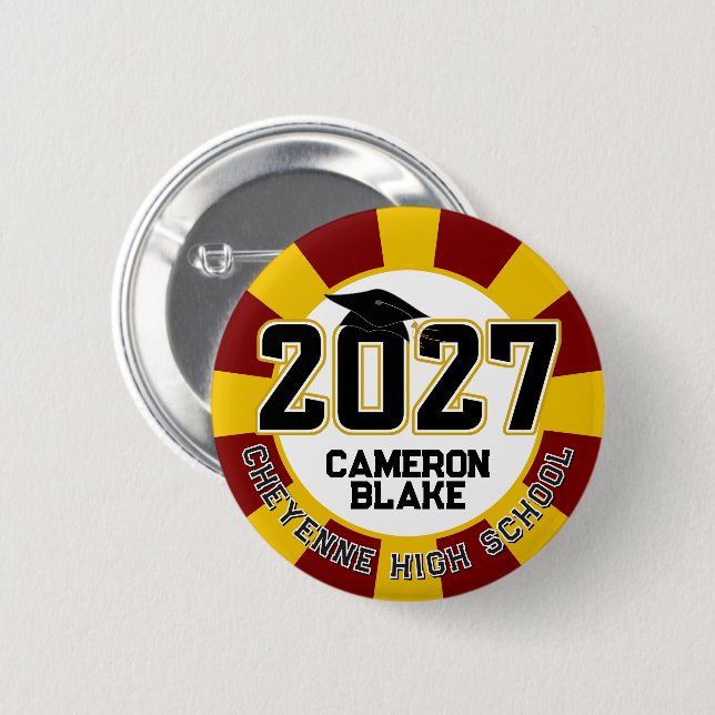 Letterman Abschlussklasse 2027 Diplomierung Button (Vorne & Hinten)