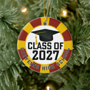 Letterman Abschlussklasse 2027 Foto-Abschlussfeier Keramik Ornament