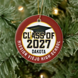 Letterman Abschlussklasse 2027 Foto-Abschlussfeier Keramik Ornament