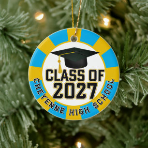 Letterman Abschlussklasse 2027 Foto-Abschlussfeier Keramik Ornament