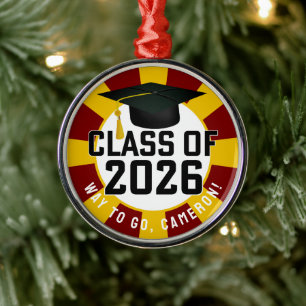 Letterman-Klasse des Abschlusses 2026 Ornament Aus Metall