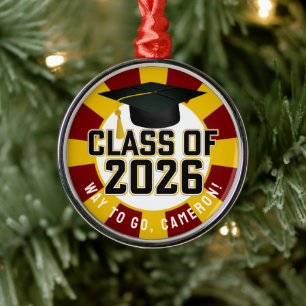 Letterman-Klasse des Abschlusses 2026 Ornament Aus Metall