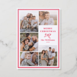 Letterpress Classic Bow Merry Christmas 5 Photo