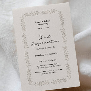 Letterpress Effect Client Appreciating Business Einladung