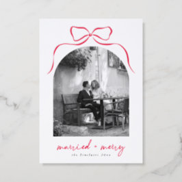 Letterpress Married & Merry Bow Arch Christmas