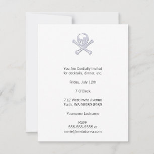Letterpress Style Piratenflagge Einladung
