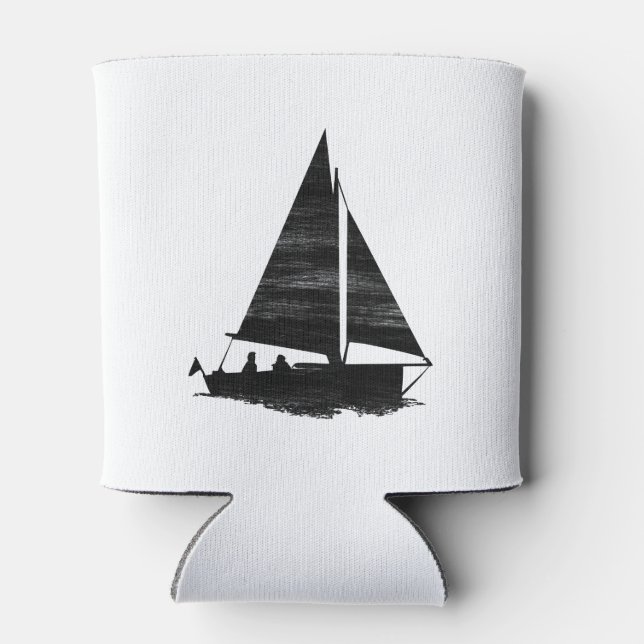 Letterpress Style Sailboat Dosenkühler (Rückseite)
