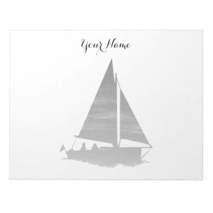 Letterpress Style Sailboat Notizblock