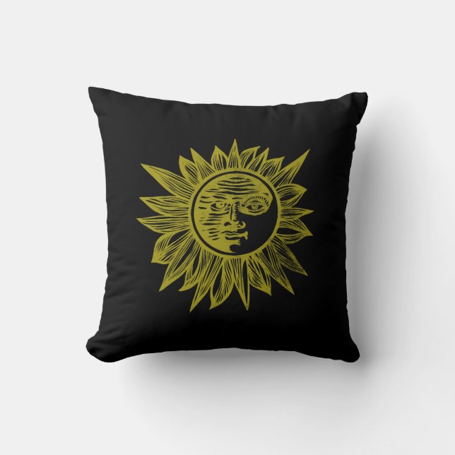 Letterpress Style Sun Kissen (Vorderseite)