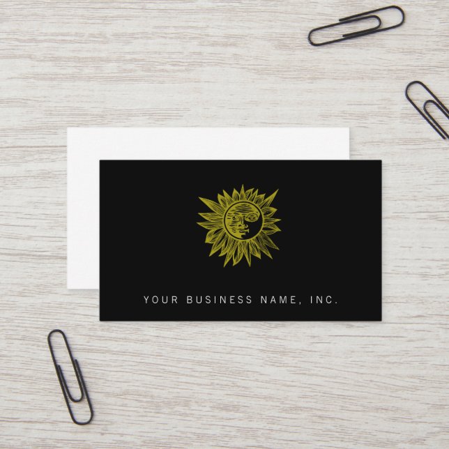 Letterpress Style Sun Visitenkarte (Vorderseite/Rückseite Beispiel)