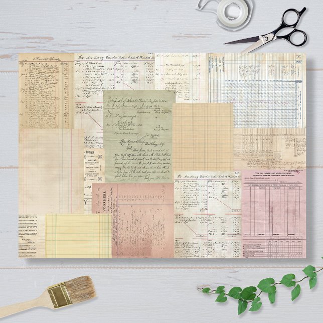 Letters and Ledgers Tissue Paper Seidenpapier (Von Creator hochgeladen)