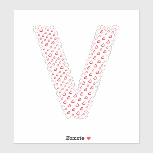 LETTERS MADE UP OF HEARTS AUFKLEBER (Blatt)