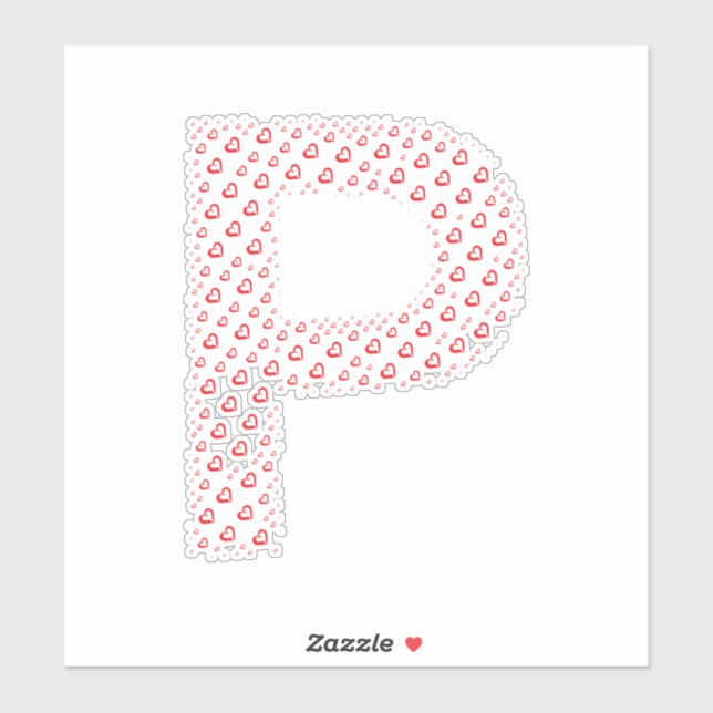 LETTERS MADE UP OF HEARTS AUFKLEBER (Blatt)