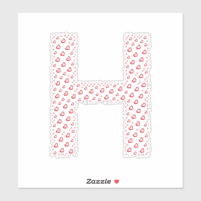 LETTERS MADE UP OF HEARTS AUFKLEBER (Blatt)