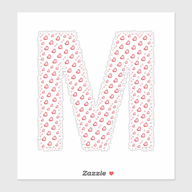 LETTERS MADE UP OF HEARTS AUFKLEBER (Blatt)