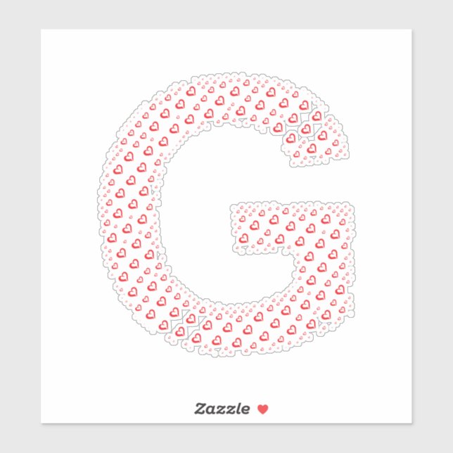LETTERS MADE UP OF HEARTS AUFKLEBER (Blatt)
