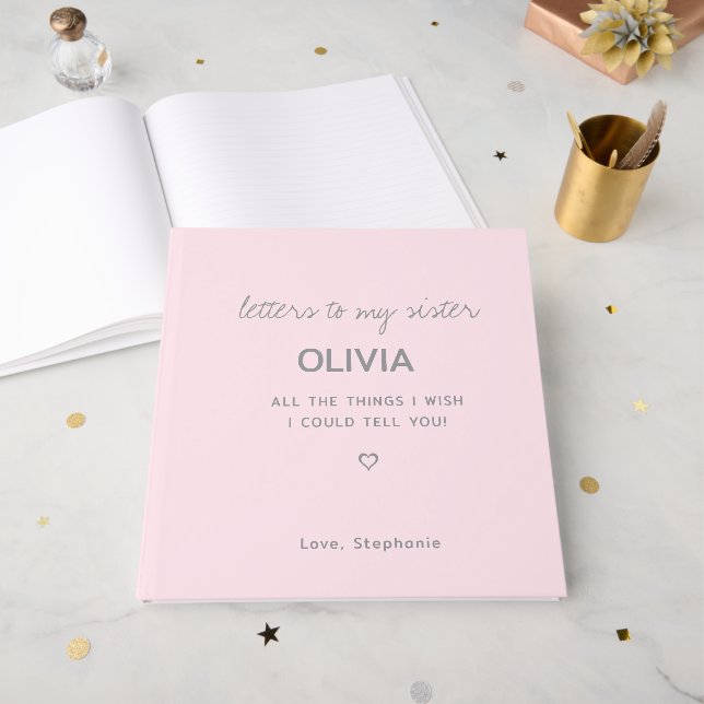 Letters To My Custom Grief Loss Sympathy Journal Gästebuch (Vorderseite offen)