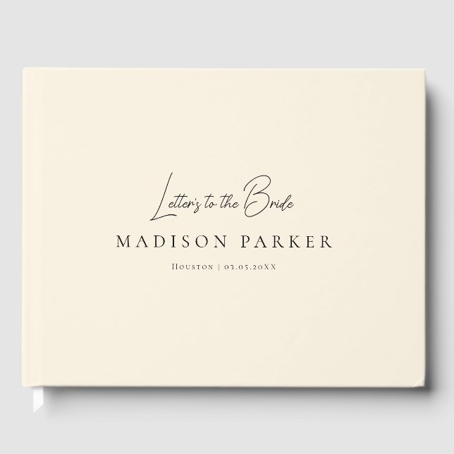 Letters to the Bride Beige Bridal Shower Gästebuch (Vorderseite)