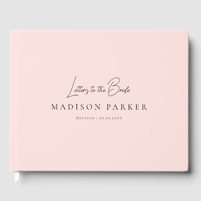 Letters to the Bride! Pink Bridal Shower Gästebuch (Vorderseite)