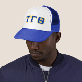 Letters Trucker Hat - Royal w/Gelbe Kontur Truckerkappe