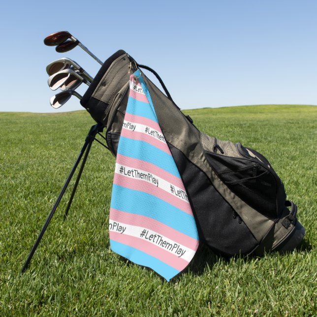 #LetThemPlay Transgender Athleten - Trans-Flagge Golfhandtuch (Gras)