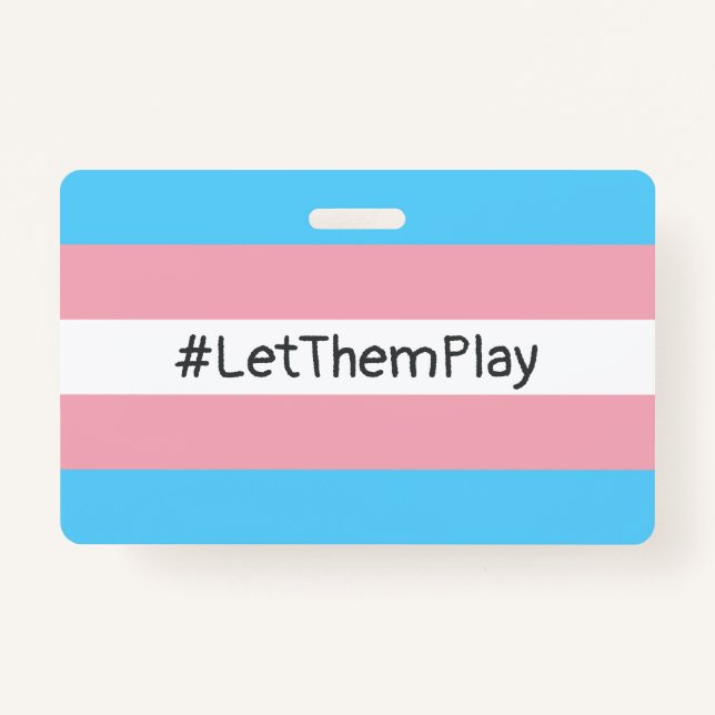 #LetThemPlay Transgender Athletes Trans Flag Ausweis (Vorderseite)
