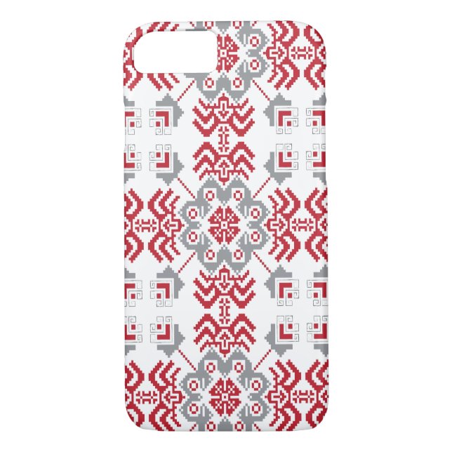 Lettisch Auseklis Folk Art geometrischer Medaillon Case-Mate iPhone Hülle (Rückseite)