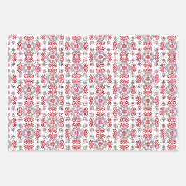 Lettisch Auseklis Folk Art geometrischer Medaillon Geschenkpapier Set