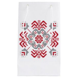 Lettisch Auseklis Folk Art geometrischer Medaillon Kleine Geschenktüte