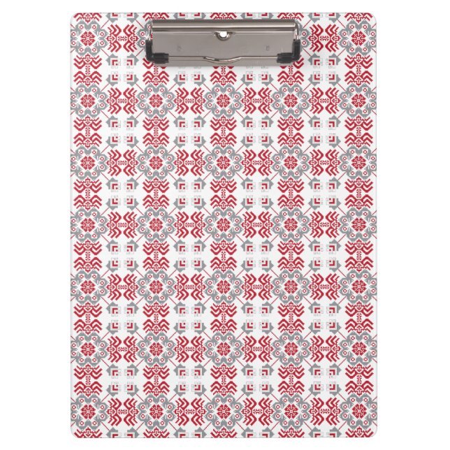 Lettisch Auseklis Folk Art geometrischer Medaillon Klemmbrett (Vorderseite)