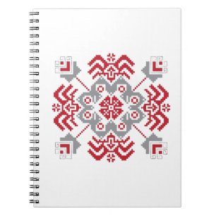 Lettisch Auseklis Folk Art geometrischer Medaillon Notizblock