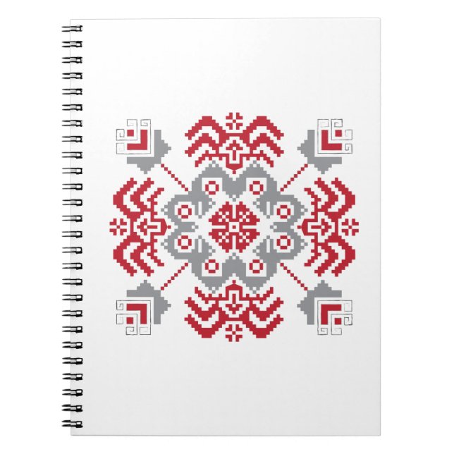 Lettisch Auseklis Folk Art geometrischer Medaillon Notizblock (Vorderseite)