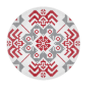Lettisch Auseklis Folk Art geometrischer Medaillon Schneidebrett