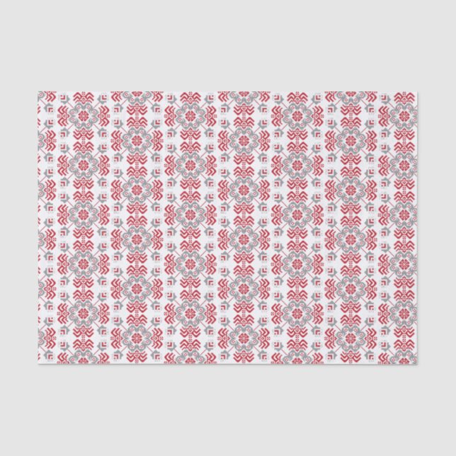 Lettisch Auseklis Folk Art geometrischer Medaillon Seidenpapier (Vorderseite)