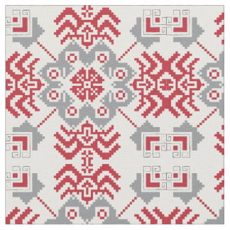 Lettisch Auseklis Folk Art geometrischer Medaillon Stoff
