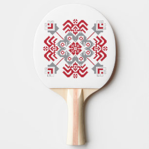Lettisch Auseklis Folk Art geometrischer Medaillon Tischtennis Schläger