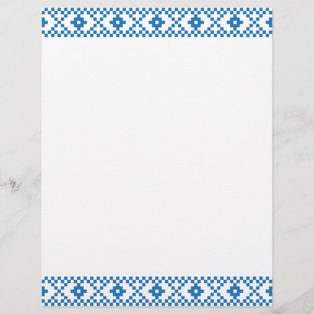 Lettisch-blaue und weiße Stammeskunst (Vorderseite)