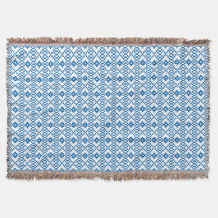 Lettisch-blaue und weiße Stammeskunst Decke