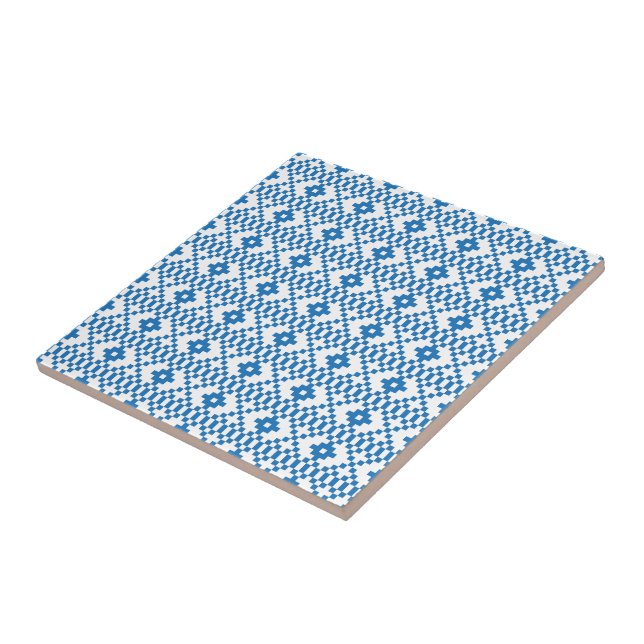 Lettisch-blaue und weiße Stammeskunst Fliese (Seite)
