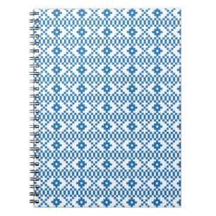 Lettisch-blaue und weiße Stammeskunst Notizblock