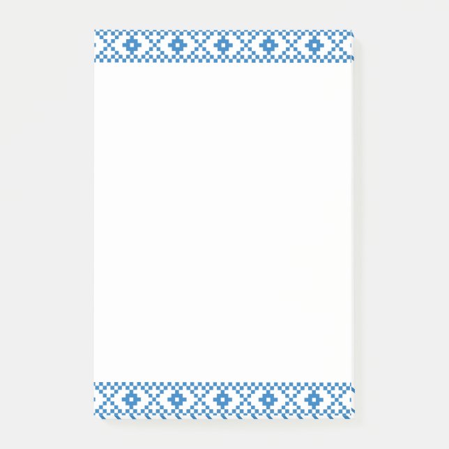 Lettisch-blaue und weiße Stammeskunst Post-it Klebezettel (Vorderseite)