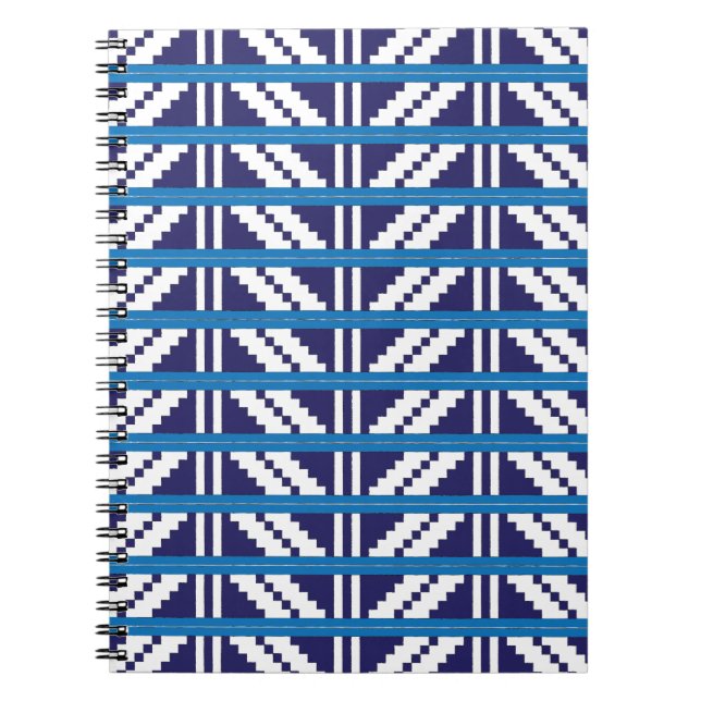 Lettisch-lettische Volkskunst in Blau Notizblock (Vorderseite)