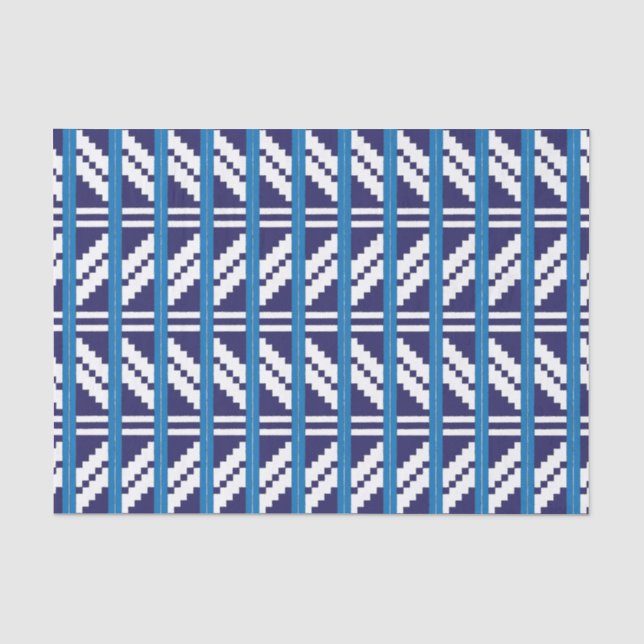 Lettisch-lettische Volkskunst in Blau Seidenpapier (Vorderseite)