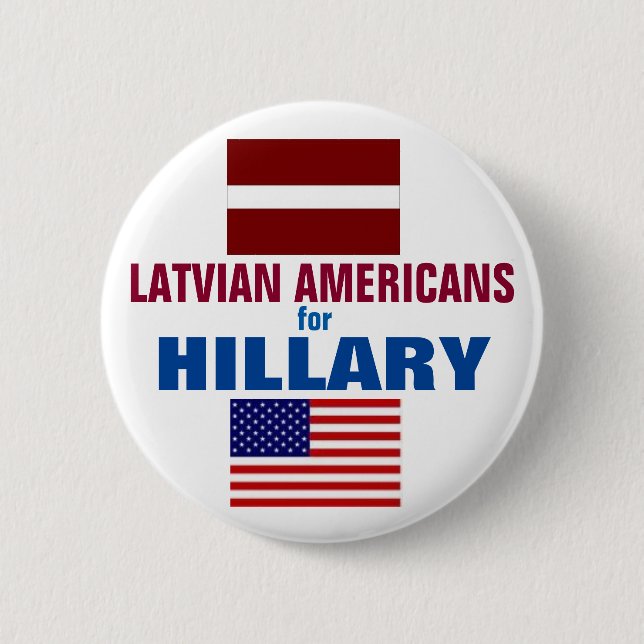 Lettische Amerikaner für Hillary 2016 Button (Vorderseite)