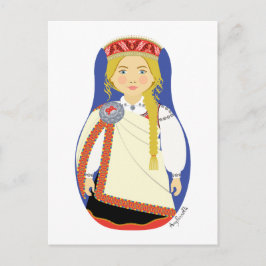 Lettische Blonde Matryoshka Postkarte