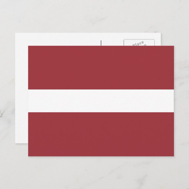 Lettische Flagge, Flagge Postkarte (Vorne/Hinten)