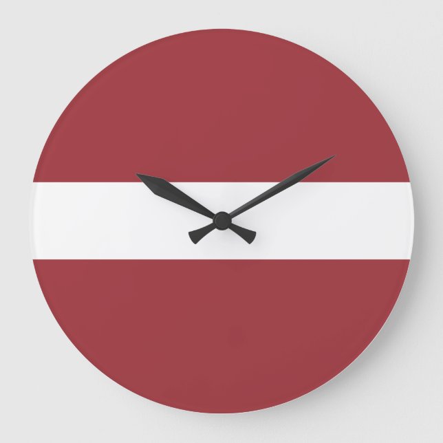 Lettische Flagge Große Wanduhr (Vorderseite)