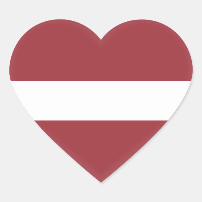 Lettische Flagge Herz-Aufkleber (Vorderseite)