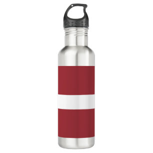 Lettische Flagge (Lettland) Edelstahlflasche